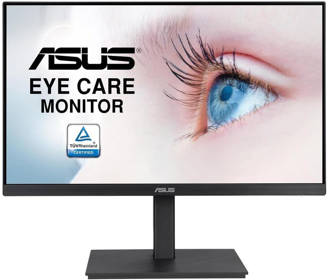 ASUS 27 1080P Monitor (VA27EQSB) - Full HD, IPS, 75Hz, Adaptive-Sync, Speakers, Eye Care, Low Blue Light, Flicker Free, DisplayPort, HDMI, USB Hub, D-Sub, Frameless, Wall Mountable, Height Adjustable