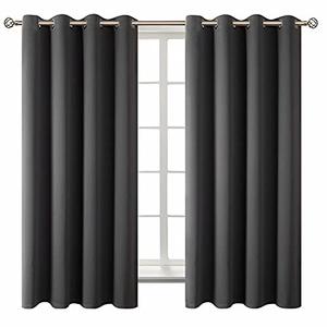 BGment Blackout Curtains - Grommet Thermal Insulated Room Darkening Bedroom and Living Room Curtain, Set of 2 Panels (52 x 63 Inch, Dark Grey)