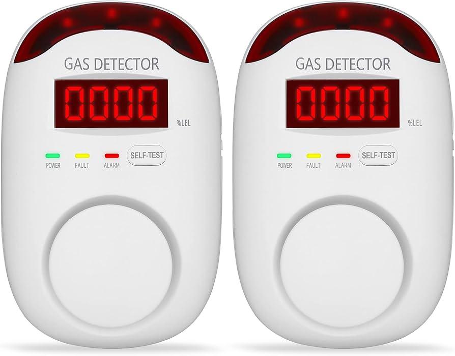 2 Packs Gas Detector & Alarm Koabbit Plug in Natural Gas Detectors & Propane Gas Detectors for Home,RV & Kitchen, Combustible Gas Leak Detector Monitor for LNG, LPG, Methane