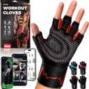 MhIL Workout Gloves for Men  Comfortable Gym Gloves for Men with Enhanced Grip for Safety and Hand Protection  Weight Lifting Protection with Wrist Wraps Support for Performance Boost and Style (Large: 8.1  8.6 / 20.6  22 cm, Red)