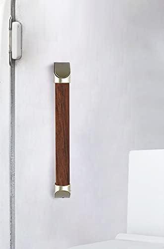 Solid Wood Japanese Style Bathtub Grab Bar, Bathtub Wall Mounting Assist Straight Handrail, Safety Non-Slip Support Rails for Elderly, Towel Rack (Color : Black Walnut, Size : 34cm)