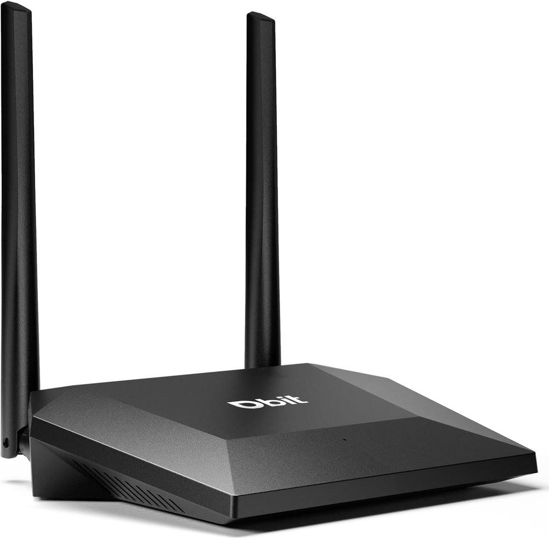 DBIT N300 2.4GHz WiFi Router with WISP Wireless Repeater Mode Internet Router for Smart Home - Guest Network, Internet Access Control, Speed Limit, WPA2, WLAN Schedule, WPS, IPTV, Easy Setup (T1 Pro)