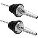 LanMa Olive Oil Spout Pourer, 2PCS Stainless Steel Liquor Bottle Pourers Spouts with Rubber Dust Caps