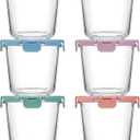 [UPGRADED LID] 6 Sets 3 Cup Glass Meal Prep Containers with Lids, Food Storage Bowl Jars for Leftover Lunch Meal Oats Salad Soup Fruit Snack Yogurt - Microwave, Oven, Freezer Safe, BPA Free, Airtight, Clear 