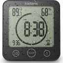 KADAMS Shower Clock Waterproof Bathroom Timer  Digital Wall Clock with Countdown, Magnetic Kitchen Clock with Temperature & Humidity, Suction Cup for Kids Shower Spa Cook Bath (Black)