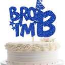 Jenrtvis Bro I'm 13 Cake Topper, 13th Birthday Cake Picks, Officially Teenager Cake Topper, Thirteen Years Old Birthday Party Decorations, Cheers to 13 Years Blue Glitter 2 Pack