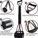 ienjoyed Pooper Scooper, Large Pooper Scooper for Dogs Heavy Duty, Dog Pooper Scooper with Long Handle & High Strength Durable Spring, Foldable Dog Poop Pick Up (32-inch) (Brown(Bottom Seamless))