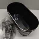 Metal Railing Planters for Outdoor Plants - 3 Pcs Balcony Hanging Flower Pots with Detachable Hooks & Drain Holes, Windowsill Oval Hanging Bucket Pots Fence Planters for Garden Home Decor, Black