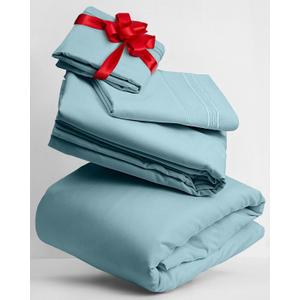 Mellanni Twin XL Sheets Set - 3 PC Iconic Collection Bedding - Hotel Luxury, Extra Soft, Cooling Bed Sheets - Wrinkle, Fade, Stain Resistant (Twin Extra Long, Aqua)