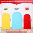 7.2ft 6.6ft 6ft Rainbow Arch Cover Set of 3-Wrinkle Free Stretchy Red Yellow Blue Chiara Wedding Arch Backdrop Stand Cover for Theme Party Birthday Baby Shower Photo Photography Background Cover