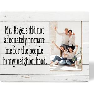 SNNDER Funny Neighbor Gifts Picture Frame 4x6, Housewarming Gift Photo Frame for Neighbors and Friends, Sarcastic Gifts Wooden Picture Photo Frames for Desk Tabletop Wall Display Decoration