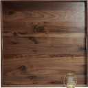 24 x 24 Inches Extra Large Square Black Walnut Wood Ottoman Tray with Handles, Serve Tea, Coffee or Breakfast in Bed, Classic Wooden Decorative Serving Tray
