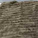 MANDIOO Pack of 2 Decorative Throw Pillow Covers Faux Fur Striped Plush Soft Cushion Covers Pillow Cases Bedroom Living Room Sofa Home 24x24 Inch Dark Brown