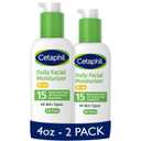 Cetaphil Daily Facial Moisturizer SPF 15, 4 Fl Oz, Gentle Facial Moisturizer for Dry to Normal Skin Types, No Added Fragrance, Pack of 2