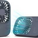 JISULIFE Handheld Mini Lash Fan with Bracket, Small Portable USB Rechargeable Personal Makeup/Eyelash Fan with 3 Speeds for Women Mom Girls Office Outdoor Travel Blue