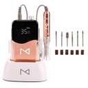 M Mase Professional Nail Drill Machine  Coreless 2in1 Nail File  Electric, Cordless, 35000 RPM, HD Display  Electric Nail Drill for Professional & Home Use (Rose Gold)