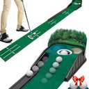 Putting Green Indoor - Golf Putting Mat boasts Genuine Green Speed and a Wrinkle-Free Surface. 8ft Practice Putting Mat with lenticular 3D Backplate, Alignment Guides and Ball Return