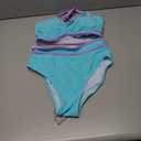 BMJL Women's High Waisted Bikini Sets Sporty Two Piece Swimsuits Color Block Cheeky High Cut Bathing Suits, S