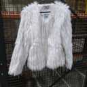 Guseval Women's Fashion Cropped Faux Fur Jacket Long Sleeve Open Large