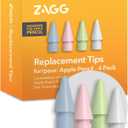 ZAGG Replacement Tips for Apple Pencil 1st Gen, 2nd Gen, & USB-C - Pack of 4, Smooth Writing, Perfect Friction, Pastel Pink, Blue, Green, & White