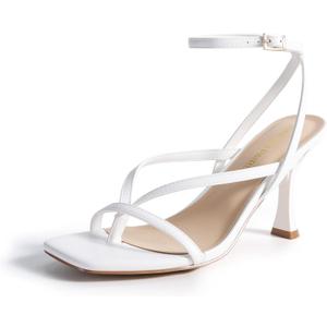 DREAM PAIRS Women's Square Open Toe Flip Flop High kitten Heels Strappy Thong Ankle Strap 3.35 Inch Sandals Comfort Dress Party Shoes, Size 7