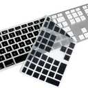 Silicone Keyboard Cover Skin for iMac Wired USB Keyboard with Numeric Keypad MB110LL/B (A1243) US Layout Protector Skin Accessories Black