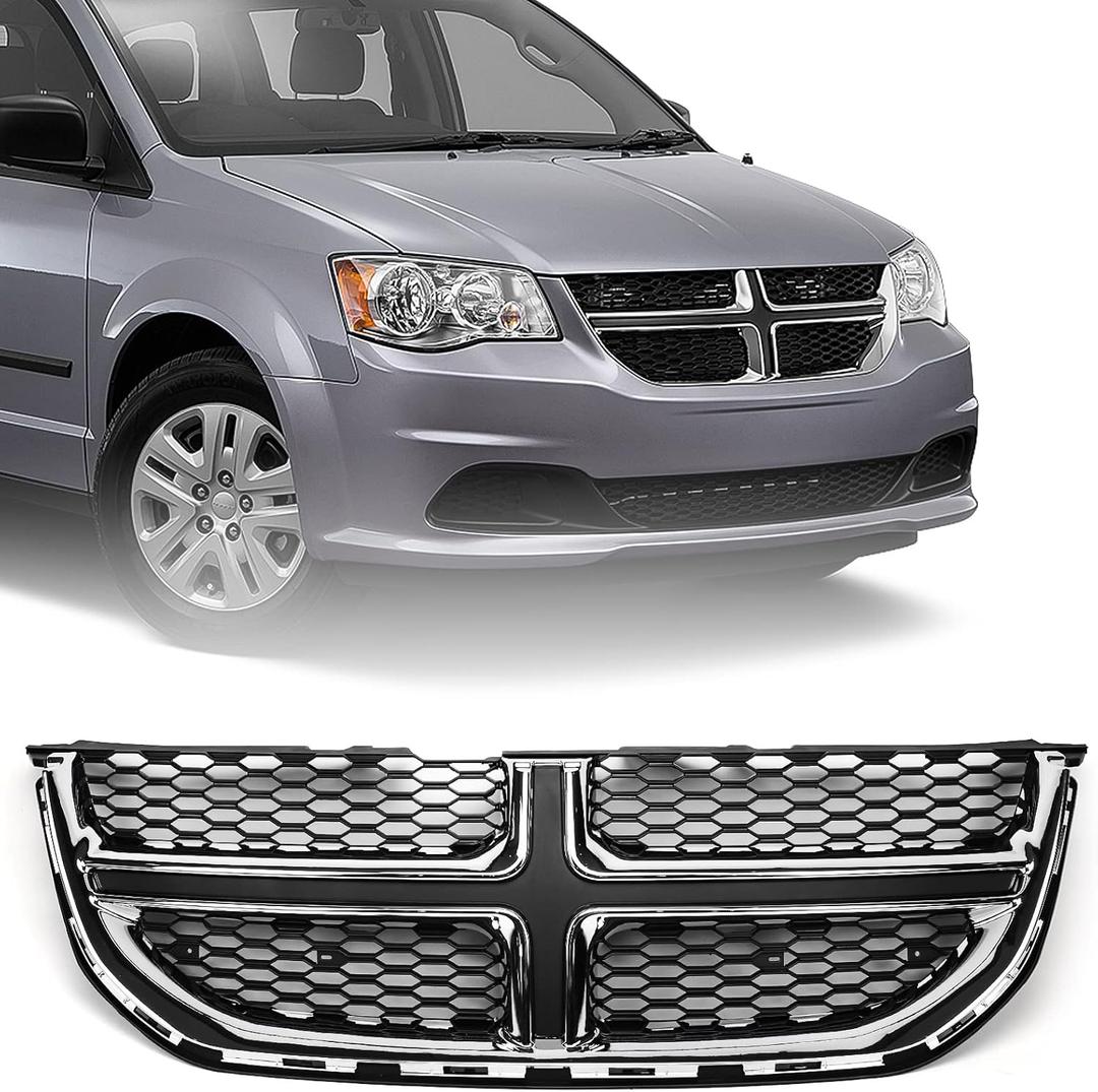 for Dodge Grand Caravan Grille 2011-2020 Front Upper Bumper Grille Replacement Chrome 68088969AC CH1200342