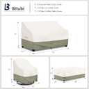 Bitubi Outdoor Waterproof Patio Furniture Covers 4-Piece Set for Swivel Rocker Chairs, Patio Loveseat 58in, Coffee Table 48in, Heavy Duty 600D Tough Canvas, Beige