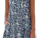 nclook Womens 2025 Summer Casual Dress Sweet Cute V Neck Sleeveless Mini Dresses with Pockets (XXL)