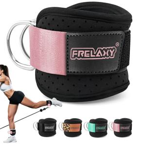 Frelaxy Ankle Straps for Cable Machine Comfortable & Durable Leg Straps for Kickbacks, Glute Workouts, and Lower Body Exercises Perforated Neoprene Padding & Tapered Fit (Pair, Mint)