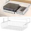 ENONCI Under Desk Drawer, Slide Out Design,No Drill Metal Under Desk Cable Management, Under Table Storage Shelf Tray Basket Under Table Drawer Organizer for Office, Home, Workspace, Cabinet