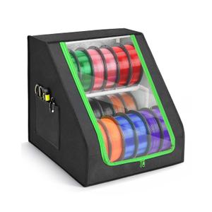 FANGSUN 3D Printer Filament Storage Box  Holds Up to 21 Spools, 2-Tier Filament Rack and Organizer Box with Stable Trapezoid Frame and Pockets for 3D Printing Enthusiasts in Home, Studio, or Workshop