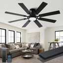 Ceiling Fans with Lights, 54 inch Low Profile Ceiling Fan with Light and Remote Control, Flush Mount Ceiling Fan for Bedroom, Living Room, Reversible, 3CCT, Dimmable, Noiseless DC Motor, Black