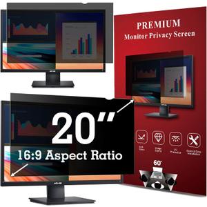 20 Inch Privacy Screen Filter for Computer Widescreen 16:9 Monitor, Privacy Shield, Anti-Glare and Anti-Blue Light Protector