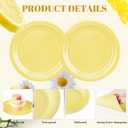 Zhehao 120 Pcs Disposable Paper Dessert Plates and Napkins Set, 7 Inch Party Cake Appetizer Plate with Napkin for Birthday Baby Shower Wedding Easter(Yellow)