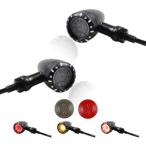 Universal Motorcycle Rear LED Turn Signals 12V Brake Tail Lights Running Lights for Harley Sportster Iron 1200 Softail Yamaha Victory Kawasaki Suzuki Chopper Bobber