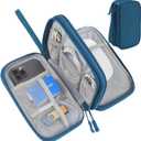 CAOODKDK Electronic Organizer Travel Cable Accessories Bag, Waterproof Electronic Organizer Case, Accessories Organizer Bag for Power Bank, Charging Cords, Chargers, USB Cable, Earphones (Dark Green)