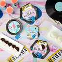 Sparkle and Bash 207 Pieces Music Birthday Party Supplies with Plates, Napkins, Cups, Tablecloth, Cutlery, Banner, Favor Bags, Balloons (Serves 24) - Birthday Decorations - Party Supply