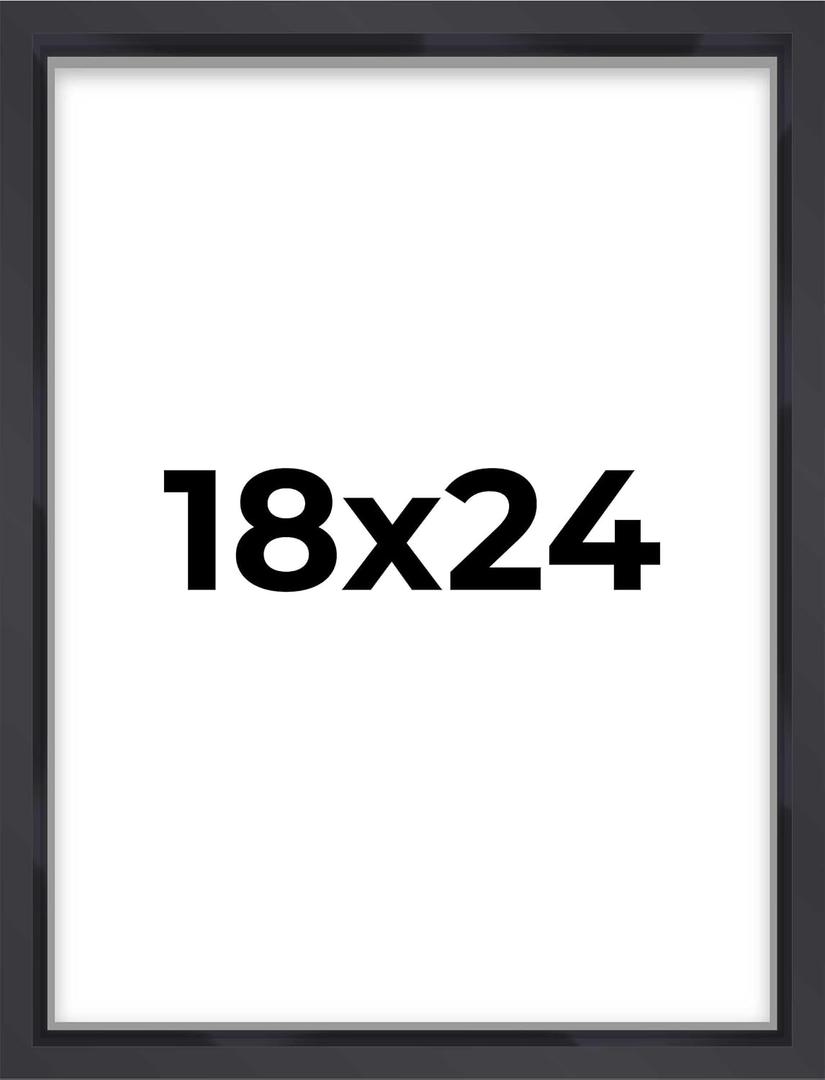 18x24 Shadow Box Black Display Frame | 3/4" Depth | Interior Size 18x24 or 24x18 Inches | UV Resistant Acrylic Plexiglass, Acid-Free Backing and Wall Hangers Included