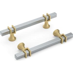 Cabinet Knobs Goldenwarm 10-Pack 3" Brushed Gold Cup Pulls Cabinet Handles 