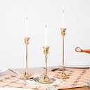 NLBTW French Gold Candlestick Holders Taper Candle Holders, Set of 3 Vintage Candle Sticks Holder Decor Used as Fireplace Mantel or Table Centerpieces for Wedding, Dinning, Party