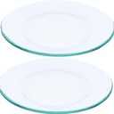 HOMSFOU Wax Heater Liner 2 Pcs Replacement Oil Warmer Dish Wax Melt Warmer Liner Dish Round Glass Dish Candle Wamer Bowl Plate Wax Tray for Electric Lamps Oil and Tart Warmers