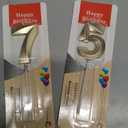 75th Birthday Candles for Cake,Gold Number Candles for Happy Birthday Cake Toppers,Birthday Decorations for Men Women Party Anniversary Wedding