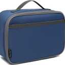 FlowFly Kids Lunch box Insulated Soft Bag Mini Cooler Back to School Thermal Meal Tote Kit for Girls, Boys,Cyan (Navy)