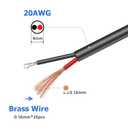 USB 2 Wire Pigtail Cable 20AWG USB 2.0 Male Plug 2pin Wire DIY Pigtail Cable 5V 5A Black USB DIY Connector Replacement Cable Cordwith Heat Shrink tubes-2pcs (1M)