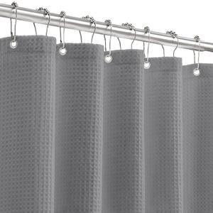 YellyHommy Cotton Touch Shower Curtain Heavy Duty Waffle Textured Shower Curtain with Hooks Dark Grey 72 Wx72 L