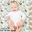 Yoofoss Pack and Play Sheets Fitted, Mini Crib Sheets 2-Pack for Pack N Play Mattress, Stretchy Playard Sheet, Soft and Breathable Green+Giraff