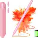 Stylus Pen for iPad 2018-2025 with Palm Rejection, Apple Pencil for Pad11th/10th/9th/8th/7th/6th Gen, iPad Pro 11/12.9 inch, New iPad Air 2025 11&13-inch(M3/2) /5th/4th/3th Gen, iPad mini 6th/5th (Light Pink)