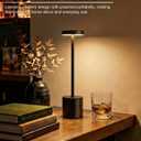 Cordless Table Lamp Set of 2, Rechargeable 5000mAh Battery Operated Outdoor Table Lamps, Portable LED Desk Lamp, 3 Color Dimmable Table Light for Restaurant, Patio, Bedroom, Bedside Night Lamp(Black)