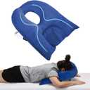 Face Down Pillow for Sleeping, Prone Pillow for Vitrectomy or Retinal Surgery, Adjustable Height Face Down Sleep, Retina Lying Eye Surgery Recovery (Velvet-Dark blue)